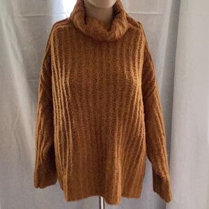 Free People Brown Oversized Cowl Neck Sweater ♥️